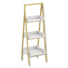 Safdie & Co Wall Shelf 49" High 3 Tier With Borders White and Gold Metal - 120-81135-Z-01 - Mounts For Less