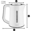 Sencor - Electric Kettle with Temperature Control and LED Display, 1.7L Capacity, 1500W, White - 49-SWK 1791WH-NAB1 - Mounts For Less