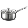 Starfrit - Everyday Basix Saucepan with Glass Lid, 2.3 Liter Capacity, Stainless Steel - 65-125355 - Mounts For Less