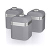 Swan Retro Set of 3 Canisters, 1 Liter Capacity, Grey - 82-SWKA1020GRN - Mounts For Less