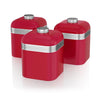 Swan - Set of 3 Retro Storage Boxes, 1 Liter Capacity, Red - 82-SWKA1020RN - Mounts For Less