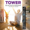 Sylvania - Tower Speaker, Bluetooth 5.0, Built-in FM Radio, LED Lighting, Black - 67-CESP800 - Mounts For Less