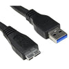 TechCraft Micro USB 3.0 cable Male A to Male micro Black 10 FT - 98-CUSB3-MICB10 - Mounts For Less