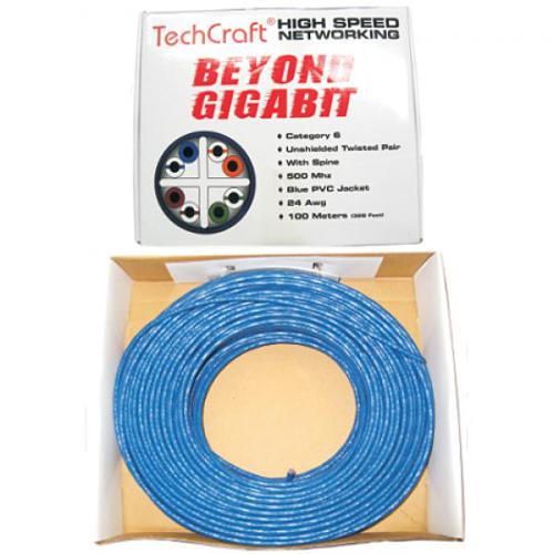 TechCraft Network cable Cat6 UTP FT4/CM cUL Solid Blue 330' - 98-CZ-CAT6-330 - Mounts For Less