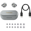 Technic - Wireless In-Ear Headphones, Hi-Res Audio, Noise Cancellation, Microphone and Charging Case, Silver - 78-142075 - Mounts For Less