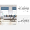 Versaille - Cordless Roman Shade, Caesar Collection, Room Darkening Fabric, Blue (Available in 7 Sizes) - - Mounts For Less