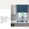 Versaille - Cordless Roman Shade, Caesar Collection, Room Darkening Fabric, Blue (Available in 7 Sizes) - - Mounts For Less
