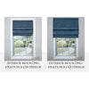 Versaille - Cordless Roman Shade, Caesar Collection, Room Darkening Fabric, Blue (Available in 7 Sizes) - - Mounts For Less