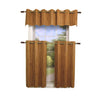 Versailles - 2 Bamboo Grommet Top Curtain Panels, Brass Grommets, 48" x 36", Honey Brown - - Mounts For Less