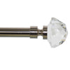 Versailles - Crystale Gem Finial Curtain Rod Set, Adjustable Length, Silver (2 Sizes Available) - - Mounts For Less