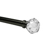 Versailles - Esencial Facet Curtain Rod Set, Adjustable Length, Black (2 Sizes Available) - - Mounts For Less