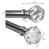 Versailles - Essential Facet Curtain Rod Set, Adjustable Length, Silver (2 Sizes Available) - - Mounts For Less