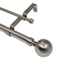 Versailles - Imperial Ball Double Curtain Rod Set, Adjustable Length, Silver (Available in 2 Sizes) - - Mounts For Less