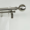 Versailles - Imperial Ball Double Curtain Rod Set, Adjustable Length, Silver (Available in 2 Sizes) - - Mounts For Less