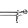 Versailles - Imperial Ball Double Curtain Rod Set, Adjustable Length, Silver (Available in 2 Sizes) - - Mounts For Less