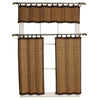 Versailles - Ring Top Bamboo Valance, Brass Grommets, 48" x 12", Brown - - Mounts For Less