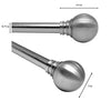 Versailles - Sculpted Globe Finial Curtain Rod Set, Adjustable Length, Silver (2 Sizes Available) - - Mounts For Less