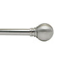 Versailles - Sculpted Globe Finial Curtain Rod Set, Adjustable Length, Silver (2 Sizes Available) - - Mounts For Less