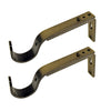 Versailles - Set of 2 Curtain Brackets, Adjustable Projection between 4" to 5.5", Brass - - Mounts For Less