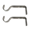 Versailles - Set of 2 Curtain Brackets, Adjustable Projection between 4" to 5.5", Silver - - Mounts For Less