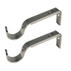 Versailles - Set of 2 Curtain Brackets, Adjustable Projection between 4" to 5.5", Silver - - Mounts For Less