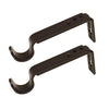 Versailles - Set of 2 Curtain Brackets, Adjustable Projection between 4" to 6", Brown - - Mounts For Less