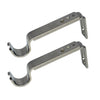 Versailles - Set of 2 Curtain Brackets, Adjustable Projection between 4" to 6", Silver - - Mounts For Less