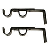 Versailles - Set of 2 Double Wall Brackets for Curtain Rod, Black - - Mounts For Less