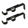 Versailles - Set of 2 Double Wall Brackets for Curtain Rod, Black - - Mounts For Less