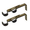 Versailles - Set of 2 Double Wall Brackets for Curtain Rod, Bronze - - Mounts For Less