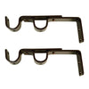 Versailles - Set of 2 Double Wall Brackets for Curtain Rod, Brown - - Mounts For Less