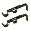 Versailles - Set of 2 Double Wall Brackets for Curtain Rod, Brown - - Mounts For Less