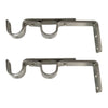 Versailles - Set of 2 Double Wall Brackets for Curtain Rod, Silver - - Mounts For Less