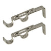Versailles - Set of 2 Double Wall Brackets for Curtain Rod, Silver - - Mounts For Less