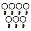 Versailles - Set of 7 Curtain Clip Rings, Made of Steel, Brown - - Mounts For Less