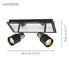 Xtricity - 2-Head Track Light, 11.9'' Width, From the Jackson Collection, Brushed Nickel and Black - 76-5-90223 - Mounts For Less