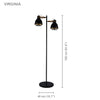 Xtricity - 2 Headed Floor Light, 5 'Height, From The Virginia Collection, Black - 76-5-90138 - Mounts For Less