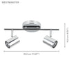 Xtricity - 2 Heads Ceiling Light, 13.97 '' Width, From The Westminster Collection, Chrome - 76-5-90068 - Mounts For Less