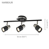 Xtricity - 3 Head Track Light, 20.5'' Width, From the Harbour Collection, Brushed Nickel and Black - 76-5-90230 - Mounts For Less