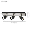 Xtricity - 3 Head Track Light, 20.5'' Width, From the Jackson Collection, Brushed Nickel and Black - 76-5-90224 - Mounts For Less