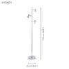 Xtricity - 3 Headed Floor Light, 5.5 'Height, From The Sydney Collection, Chrome - 76-5-90025 - Mounts For Less