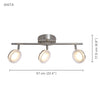 Xtricity - 3 Heads Ceiling Light with Integrated LED, 22.44 '' Width, From Anita Collection, Nickel - 76-5-90083 - Mounts For Less