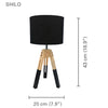 Xtricity - 3 Legged Table Lamp, 7.87 '' x 16.92``, From the Shilo Collection, Wood and Black - 76-1-69066 - Mounts For Less