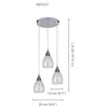 Xtricity - 3-Light Pendant, 9.8'' Width, From the Repley Collection, White - 76-5-90256 - Mounts For Less