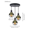 Xtricity - 3 Light Pendant Light. Width 11.81 '', From the Grimaldi Collection, Black - 76-5-90113 - Mounts For Less