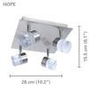 Xtricity - 4 Head Ceiling Light with Integrated LED, 10.2 '' Width, From Hope Collection, Nickel - 76-5-90088 - Mounts For Less