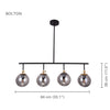 Xtricity - 4 Head Pendant Lights, 11 '' Height, From Bolton Collection, Black - 76-5-90003 - Mounts For Less