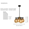 Xtricity - 4-Light Pendant, 14.5'' Width, From the Henderson Collection, Black and Gold - 76-5-90208 - Mounts For Less