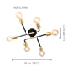 Xtricity - 6-Light Ceiling Light, 18.9'' Width, From the Rockland Collection, Black and Gold - 76-5-90212 - Mounts For Less