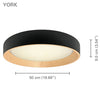 Xtricity - Ceiling Light with Integrated LED, 19.7" Diameter, From the York Collection, Black - 76-5-90274 - Mounts For Less